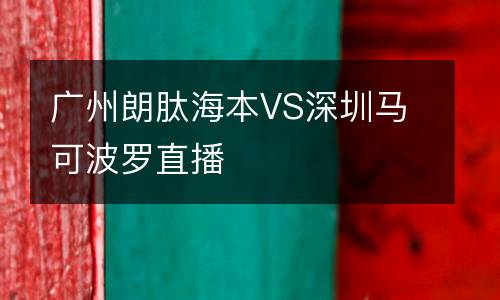 廣州朗肽海本VS深圳馬可波羅直播